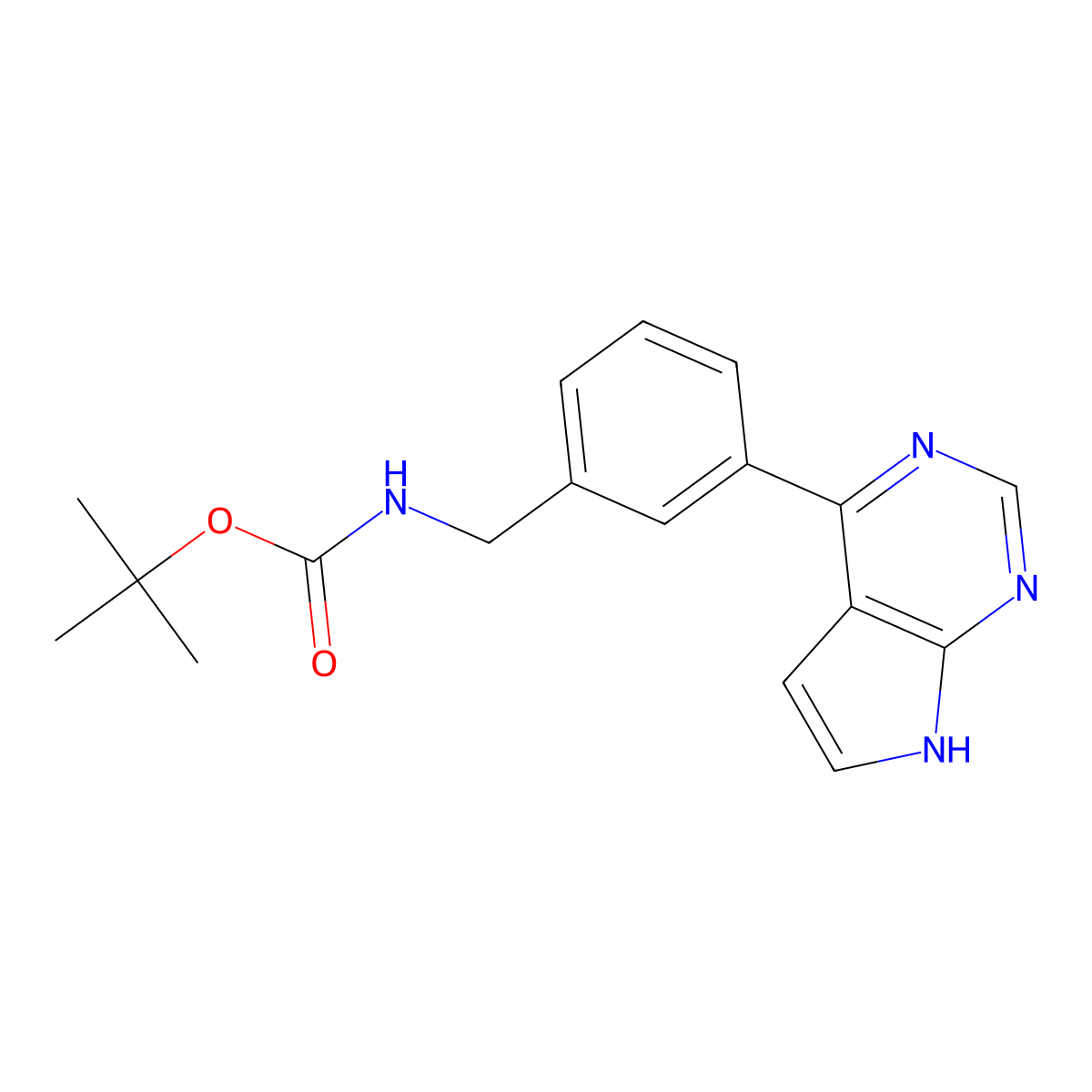 Tert-butyl (3-(7H-pyrrolo[2,3-D]pyrimidin-4-YL)benzyl)carbamate molecular structure, CAS 2921922-18-9