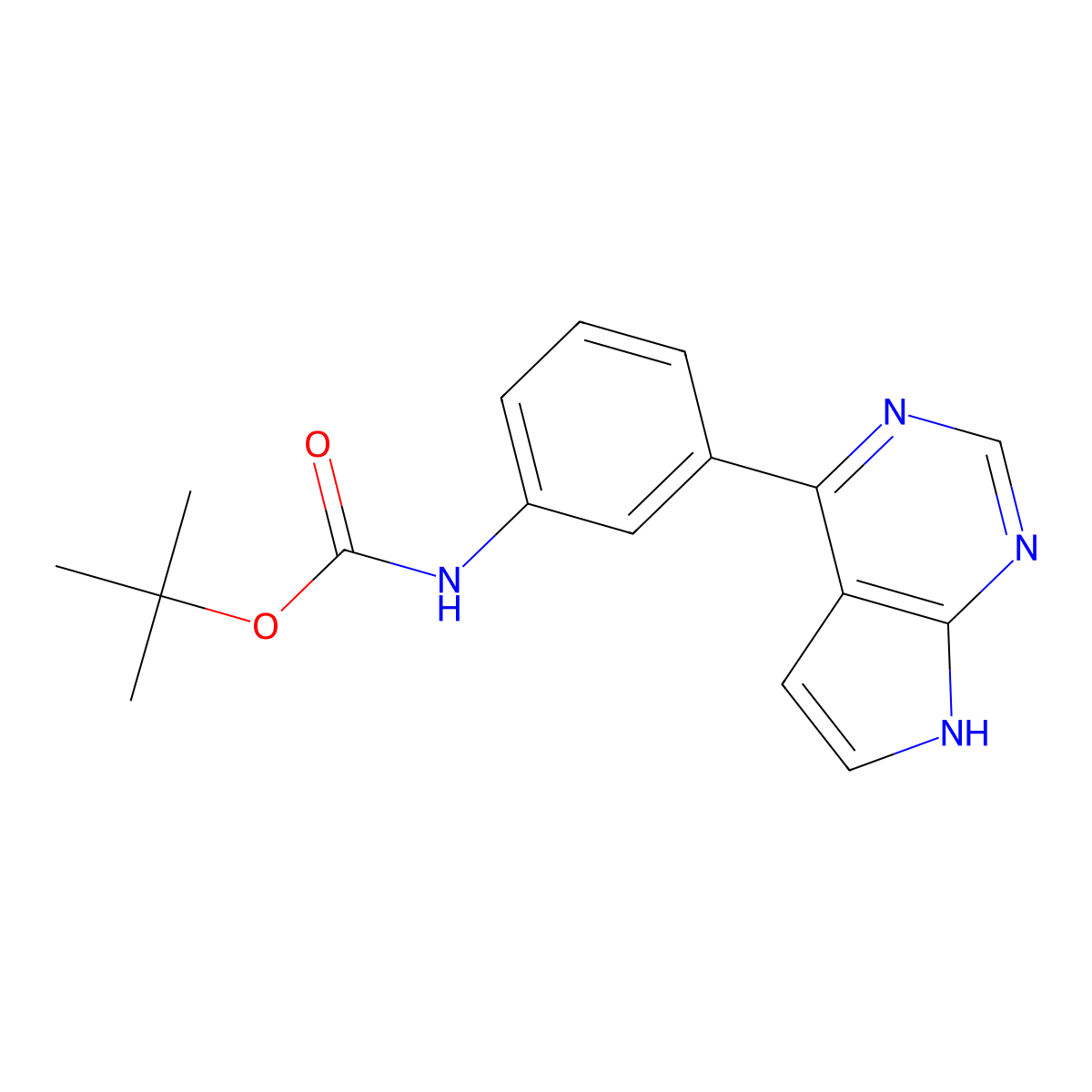 Tert-butyl (3-(7H-pyrrolo[2,3-D]pyrimidin-4-YL)phenyl)carbamate molecular structure, CAS 2921922-25-8