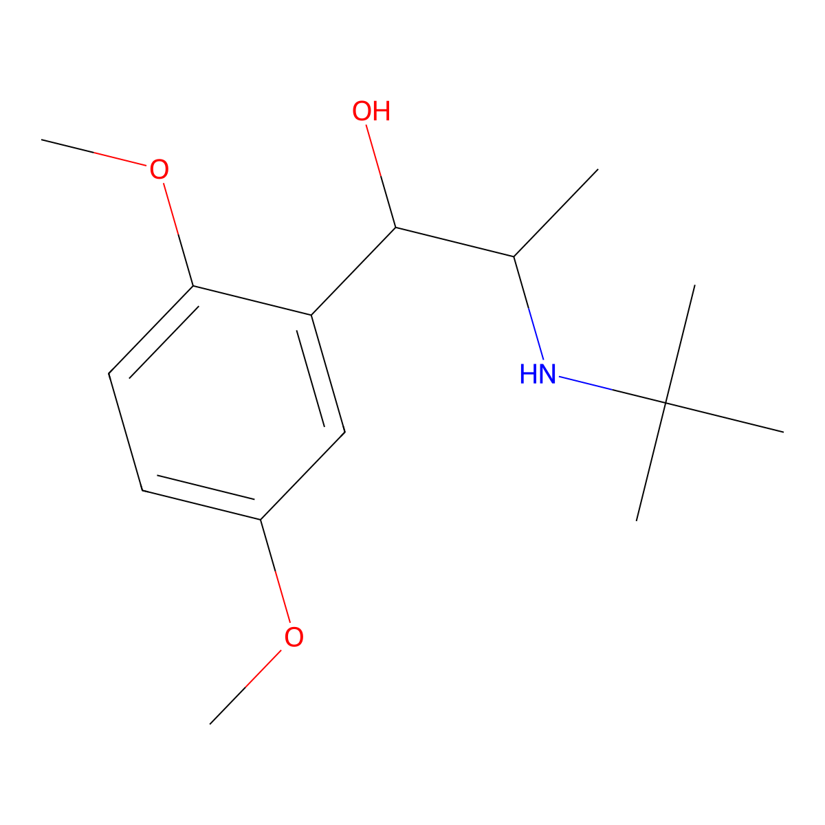 Butaxamine molecular structure, CAS 2922-20-5