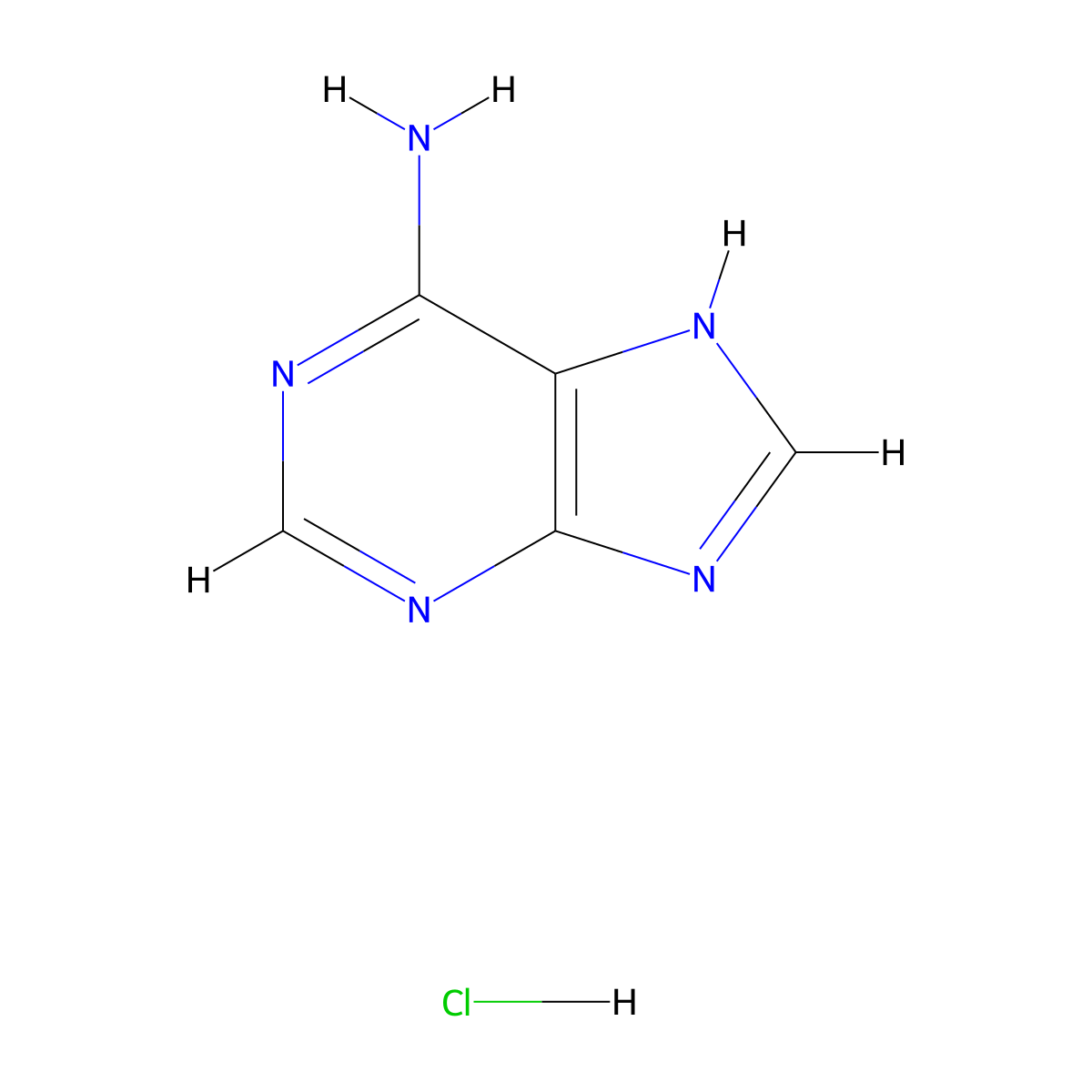 Adenine hydrochloride molecular structure, CAS 2922-28-3