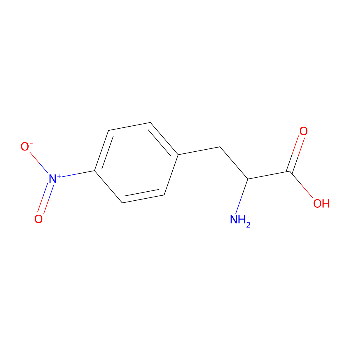 4-Nitrophenylalanine molecular structure, CAS 2922-40-9