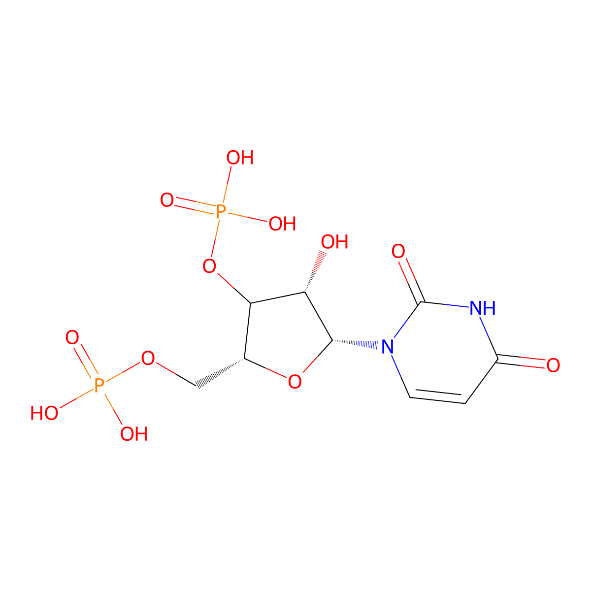 Uridine 3',5'-diphosphate molecular structure, CAS 2922-95-4
