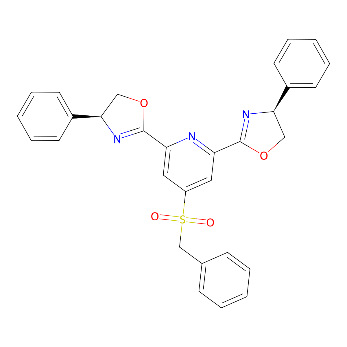 Benzyl-(S)-4-phenyl-SUF-PYBOX, 97% molecular structure, CAS 2922178-83-2