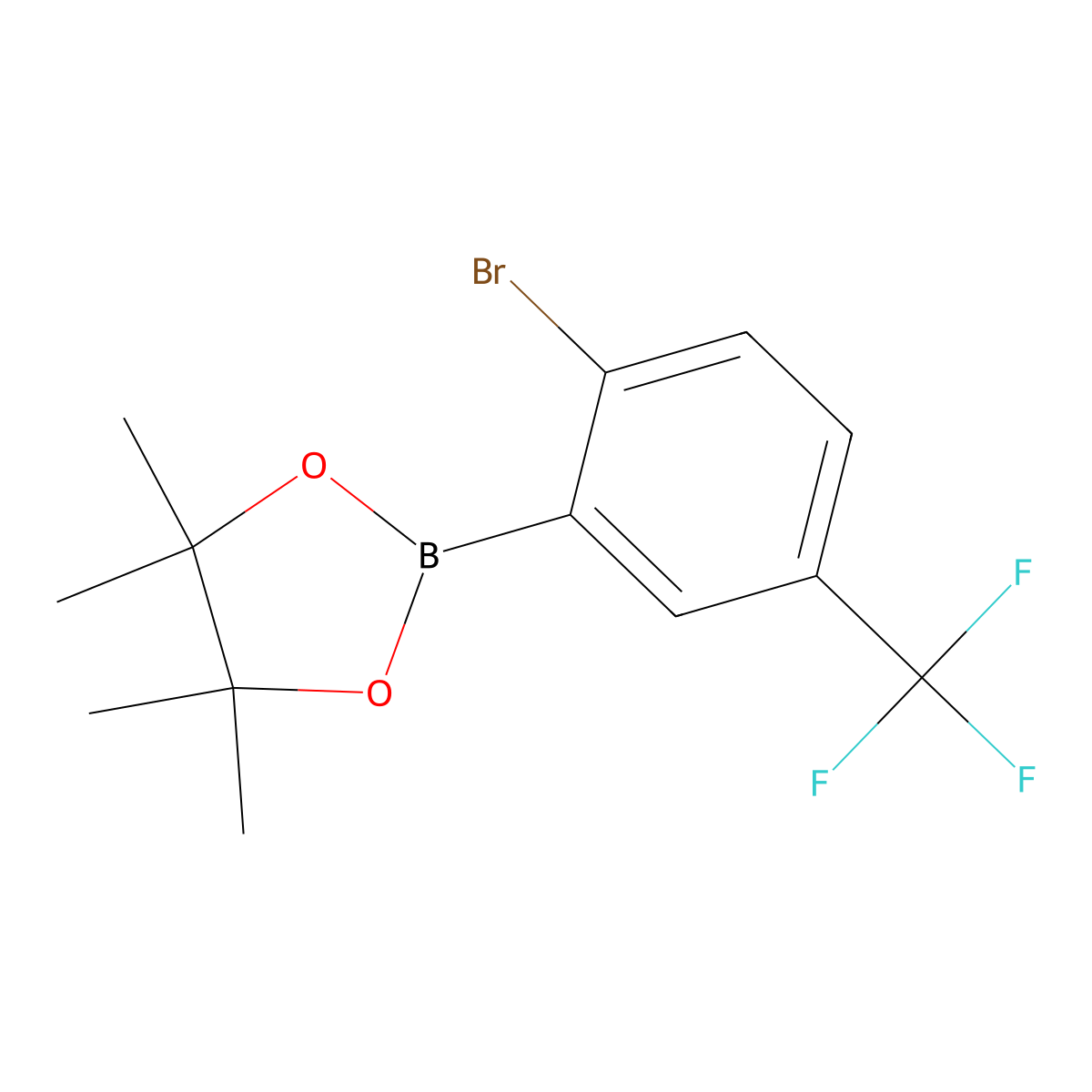 2-Bromo-5-trifluoromethylphenylboronic acid pinacol ester molecular structure, CAS 2922194-54-3