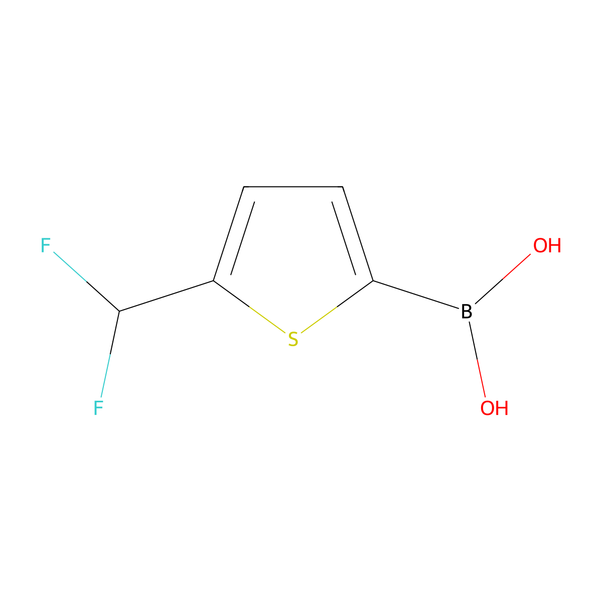(5-(Difluoromethyl)thiophen-2-yl)boronic acid molecular structure, CAS 2922221-04-1