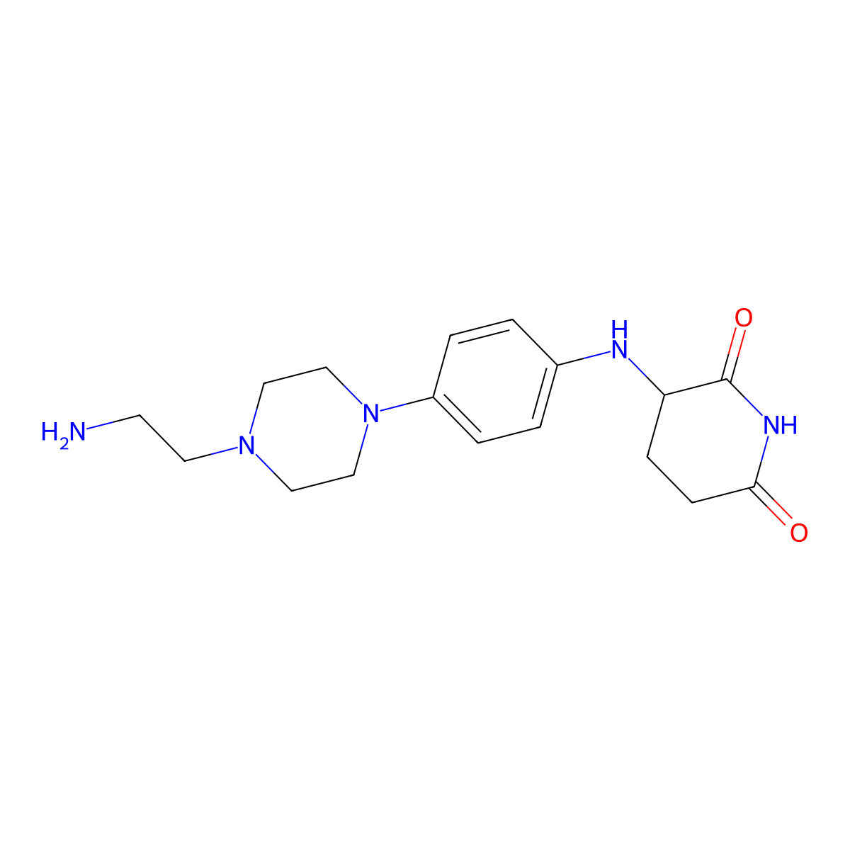 3-[(4-(4-(2-Aminoethyl)piperazin-1-yl)phenyl)amino]piperidine-2,6-dione molecular structure, CAS 2922276-65-9