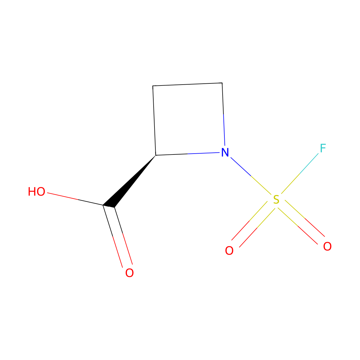 (2R)-1-(fluorosulfonyl)azetidine-2-carboxylic acid molecular structure, CAS 2922280-31-5
