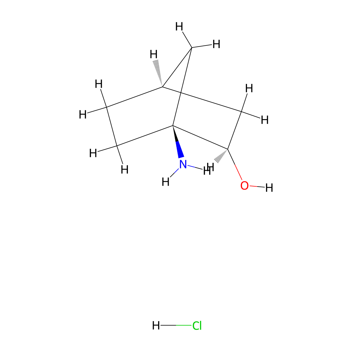 rac-(1R,2S,4R)-1-aminobicyclo(2.2.1)heptan-2-ol hydrochloride molecular structure, CAS 2922280-37-1