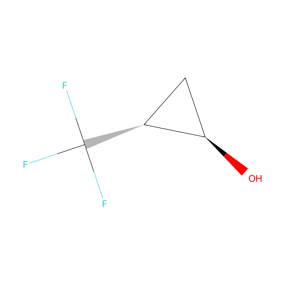rac-(1R,2R)-2-(trifluoromethyl)cyclopropan-1-ol molecular structure, CAS 2922280-43-9