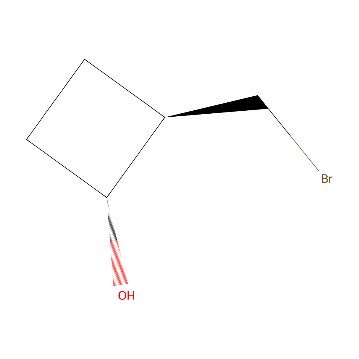 rac-(1R,2R)-2-(bromomethyl)cyclobutan-1-ol molecular structure, CAS 2922280-58-6