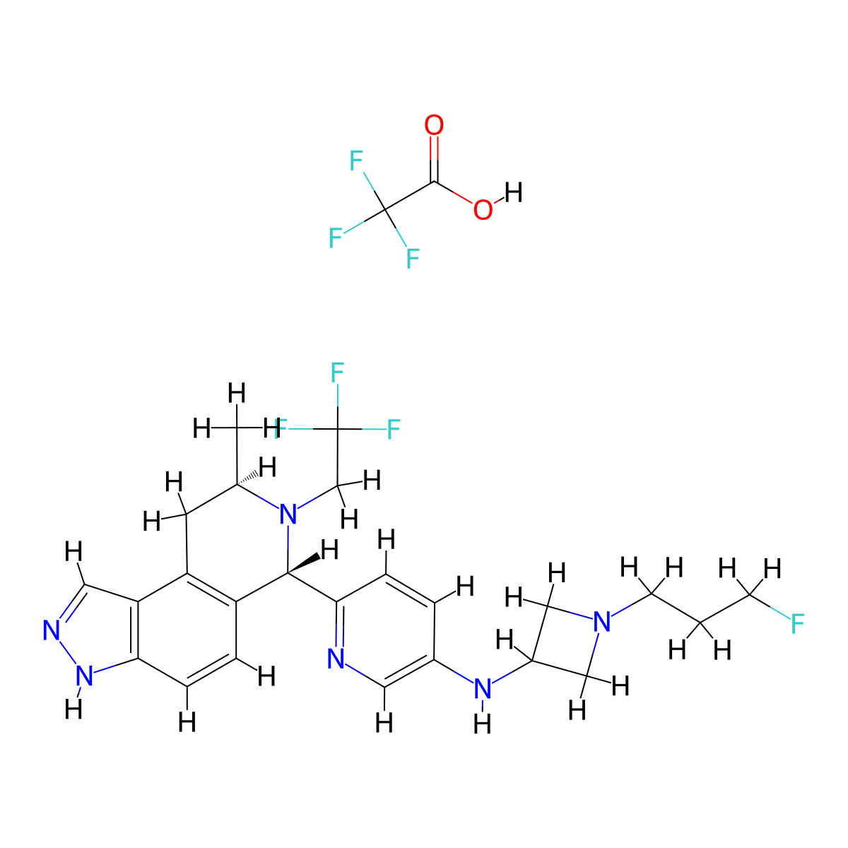 Camizestrant trifluoroacetate molecular structure, CAS 2922280-73-5
