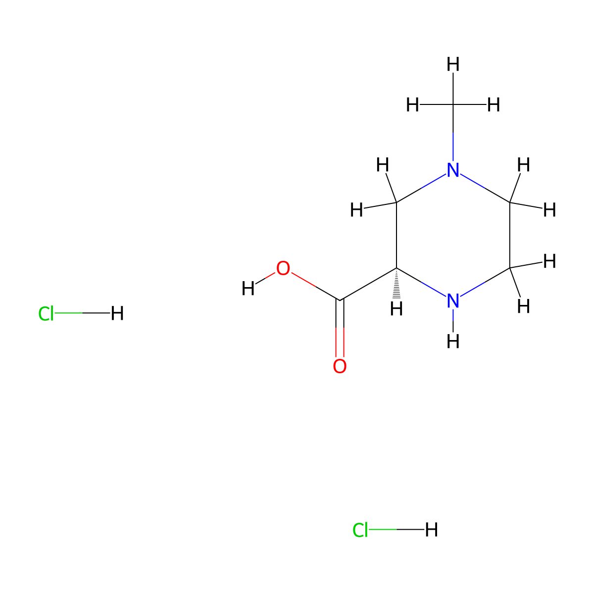 (2R)-4-methylpiperazine-2-carboxylic acid dihydrochloride molecular structure, CAS 2922280-75-7