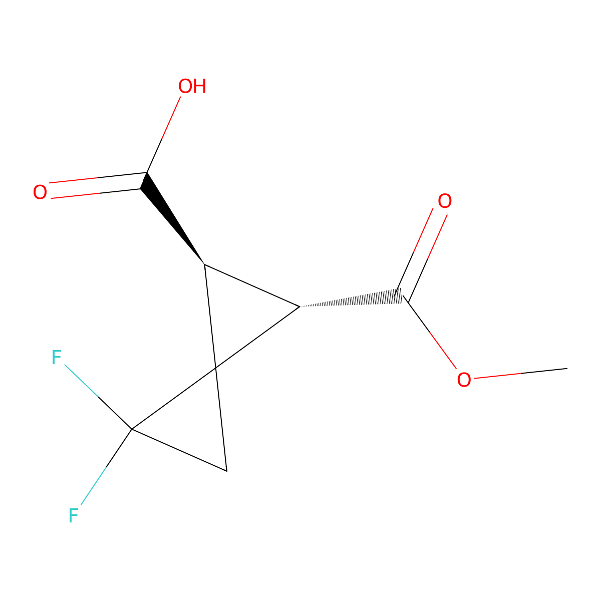 (1S,2S)-5,5-difluoro-2-methoxycarbonylspiro[2.2]pentane-1-carboxylic acid molecular structure, CAS 2922281-13-6