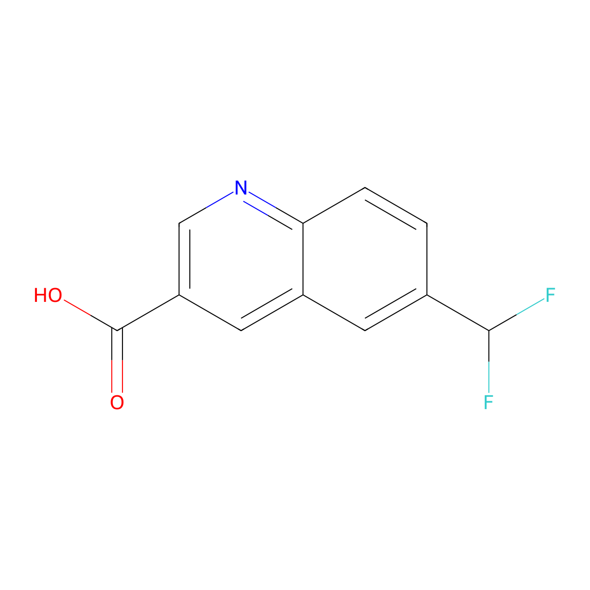 6-(Difluoromethyl)quinoline-3-carboxylic acid molecular structure, CAS 2922283-28-9