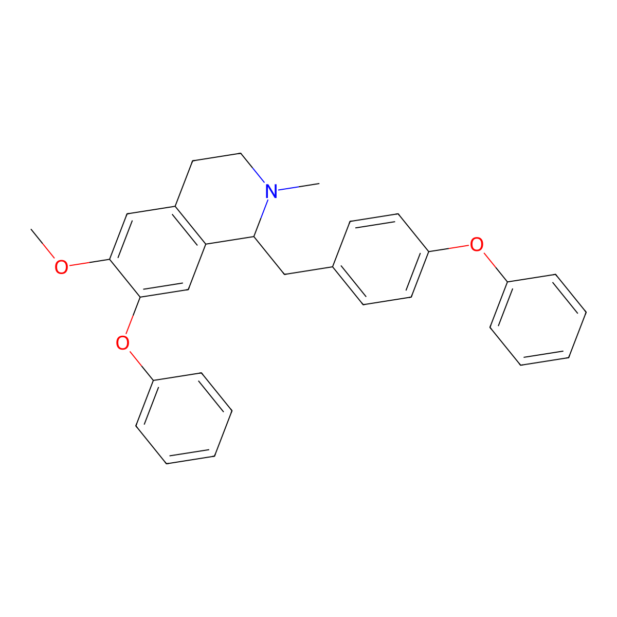 6-Methoxy-2-methyl-7-phenoxy-1-(4-phenoxybenzyl)-1,2,3,4-tetrahydroisoquinoline molecular structure, CAS 2922283-37-0