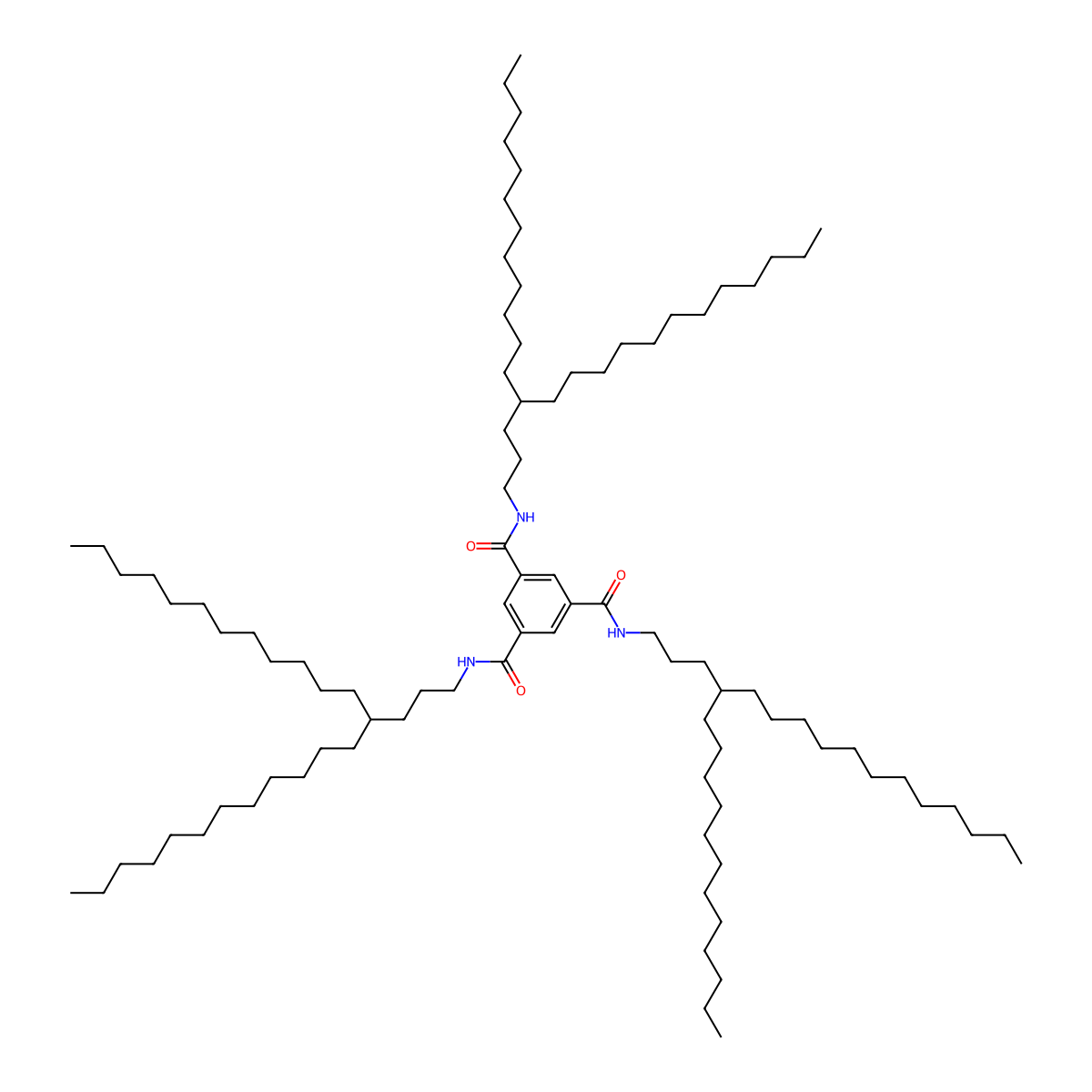 N1,N3,N5-Tris(4-dodecylhexadecyl)benzene-1,3,5-tricarboxamide molecular structure, CAS 2922283-38-1