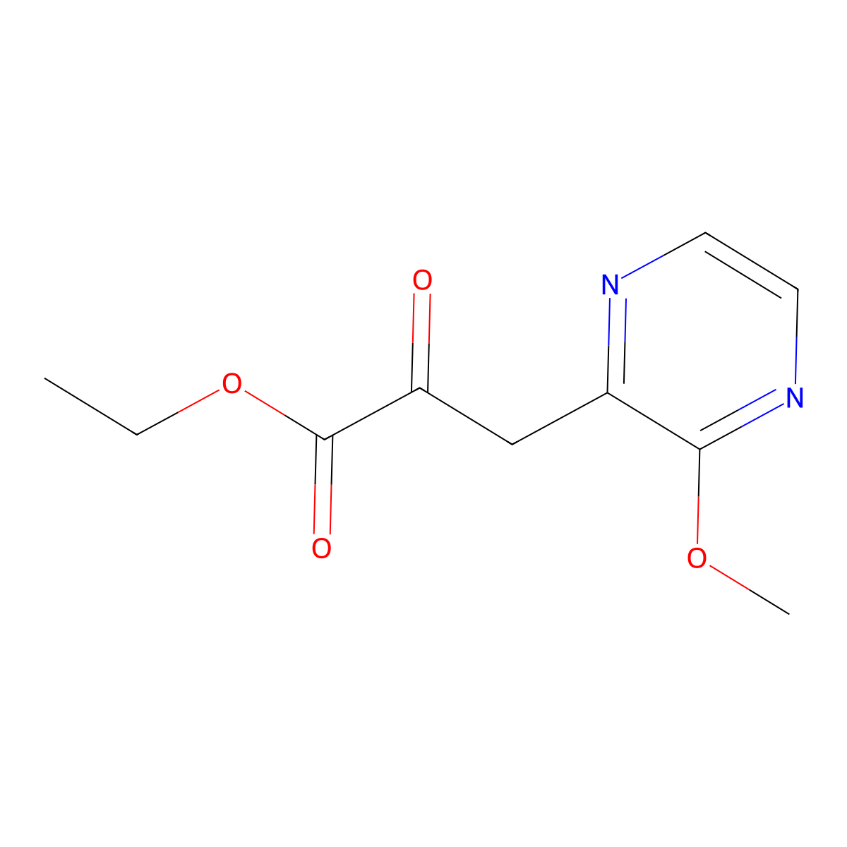 Ethyl 3-(3-methoxypyrazin-2-yl)-2-oxopropanoate molecular structure, CAS 2922283-46-1
