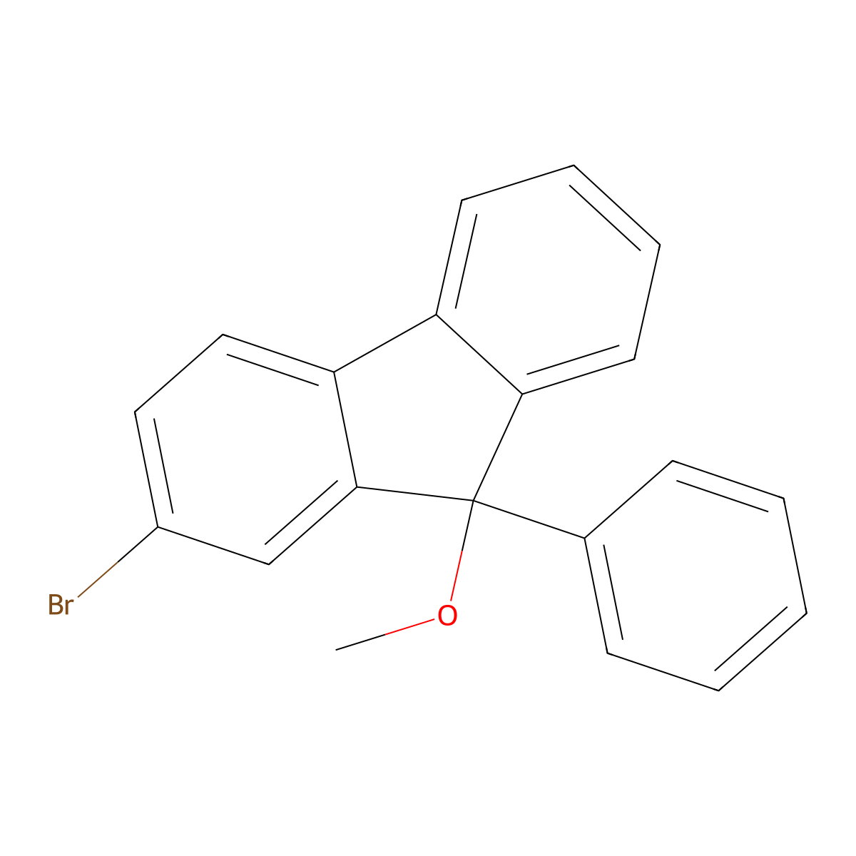 2-Bromo-9-methoxy-9-phenyl-9H-fluorene molecular structure, CAS 2922283-47-2