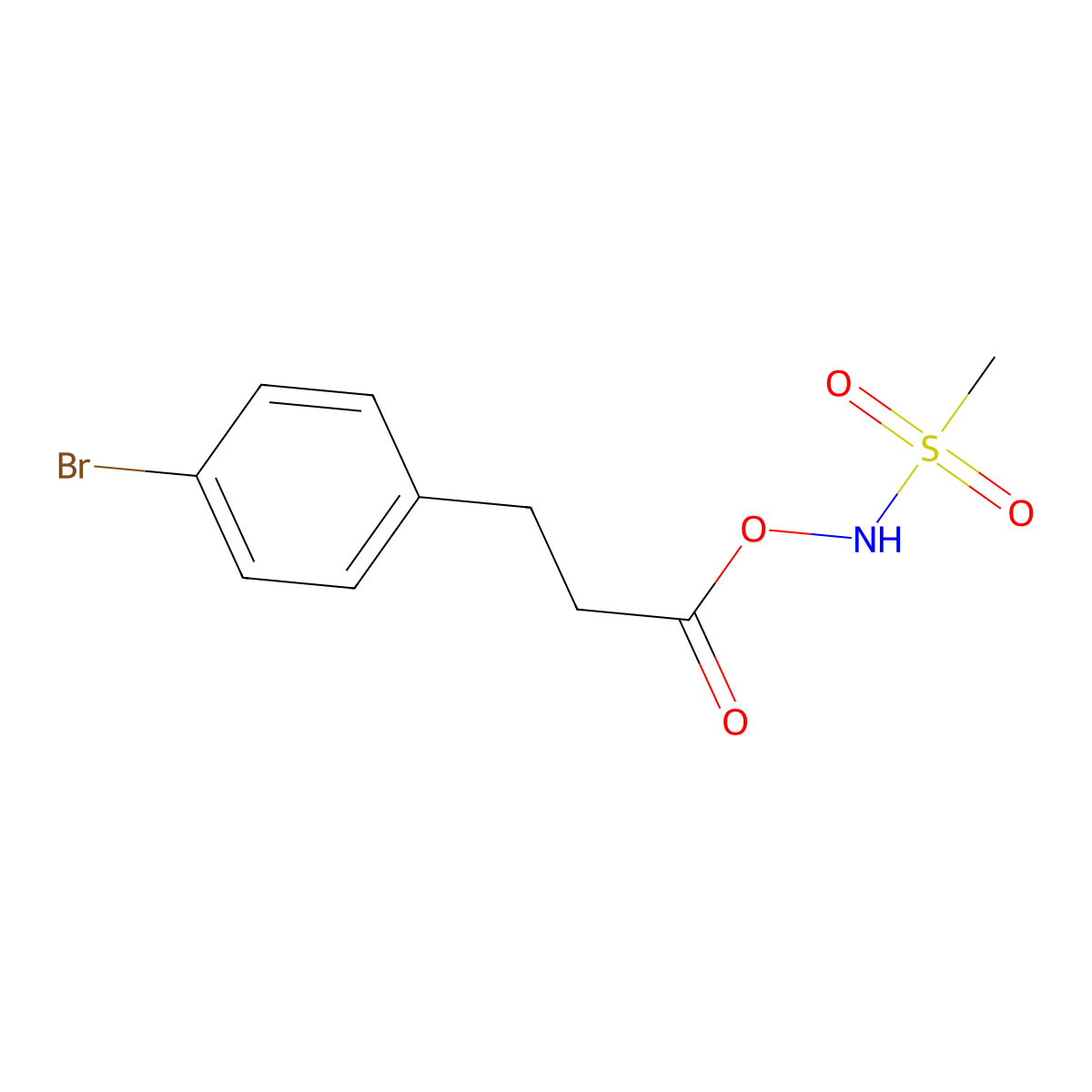 N-((3-(4-Bromophenyl)propanoyl)oxy)methanesulfonamide molecular structure, CAS 2922283-50-7
