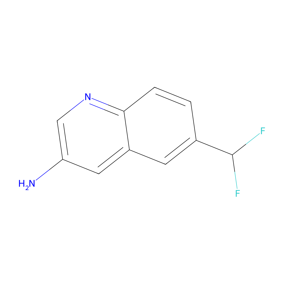 6-(Difluoromethyl)quinolin-3-amine molecular structure, CAS 2922283-54-1