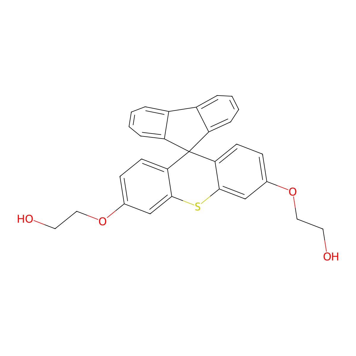 2,2'-(Spiro[fluorene-9,9'-thioxanthene]-3',6'-diylbis(oxy))bis(ethan-1-ol) molecular structure, CAS 2922283-56-3