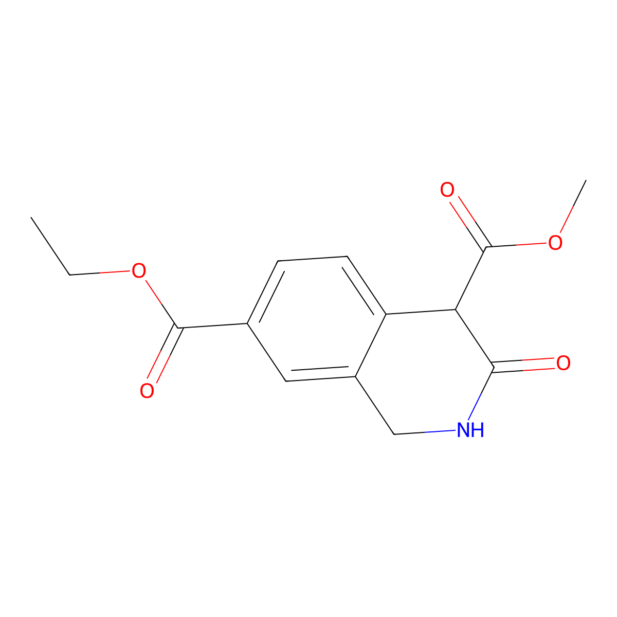 7-Ethyl 4-methyl 3-oxo-2,4-dihydro-1H-isoquinoline-4,7-dicarboxylate molecular structure, CAS 2922283-58-5