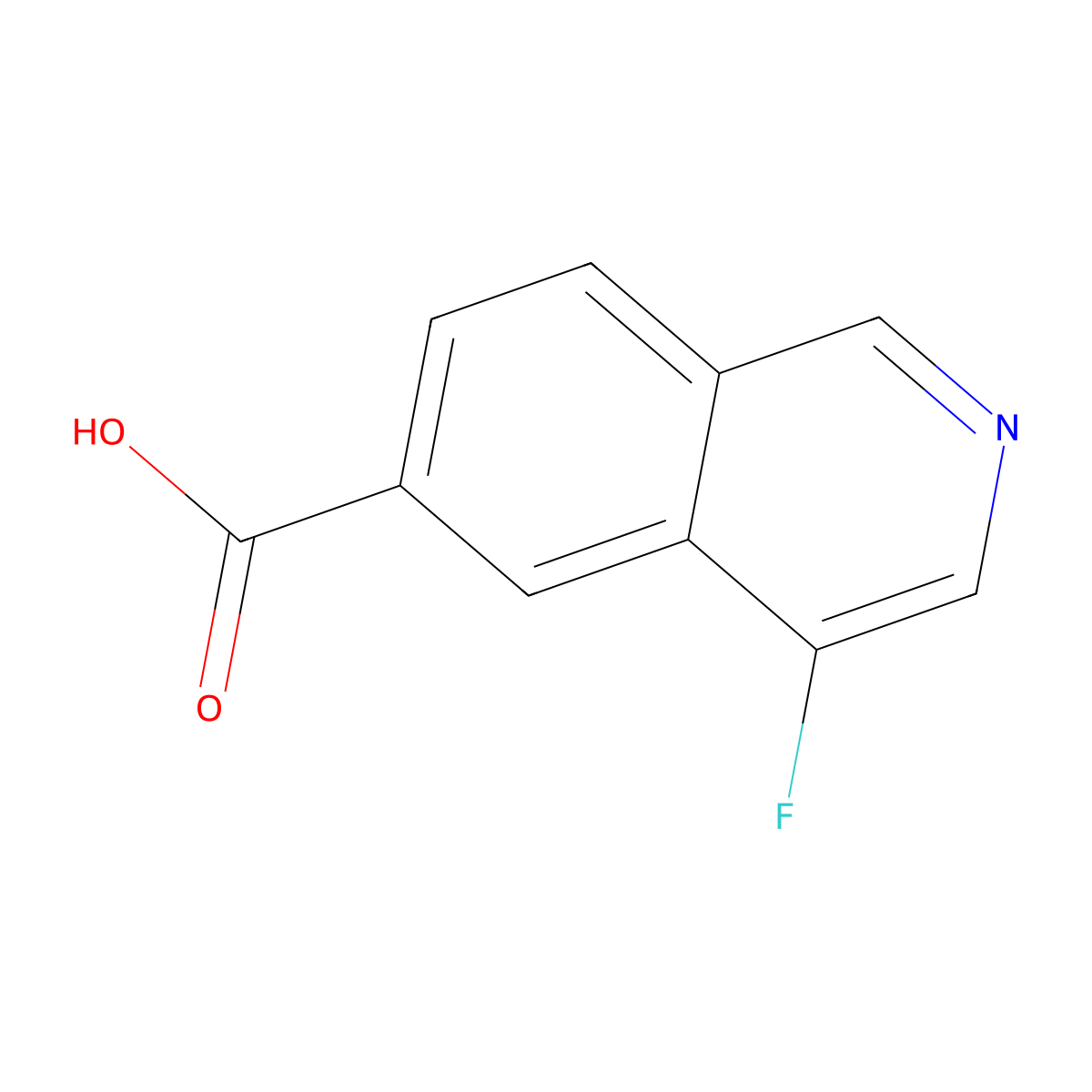 4-Fluoroisoquinoline-6-carboxylic acid molecular structure, CAS 2922283-71-2