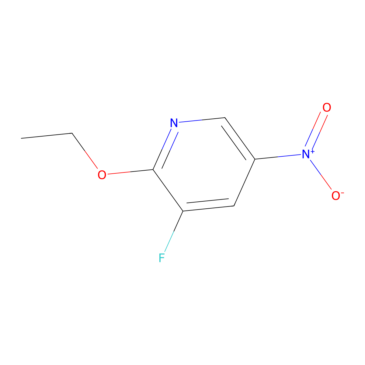 2-Ethoxy-3-fluoro-5-nitropyridine molecular structure, CAS 2922283-72-3