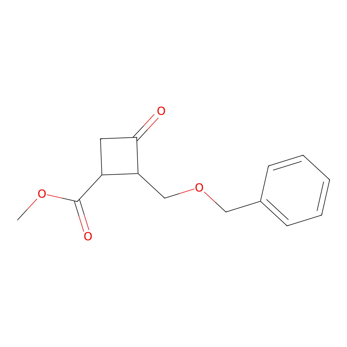 Methyl 2-((benzyloxy)methyl)-3-oxocyclobutane-1-carboxylate molecular structure, CAS 2922283-75-6