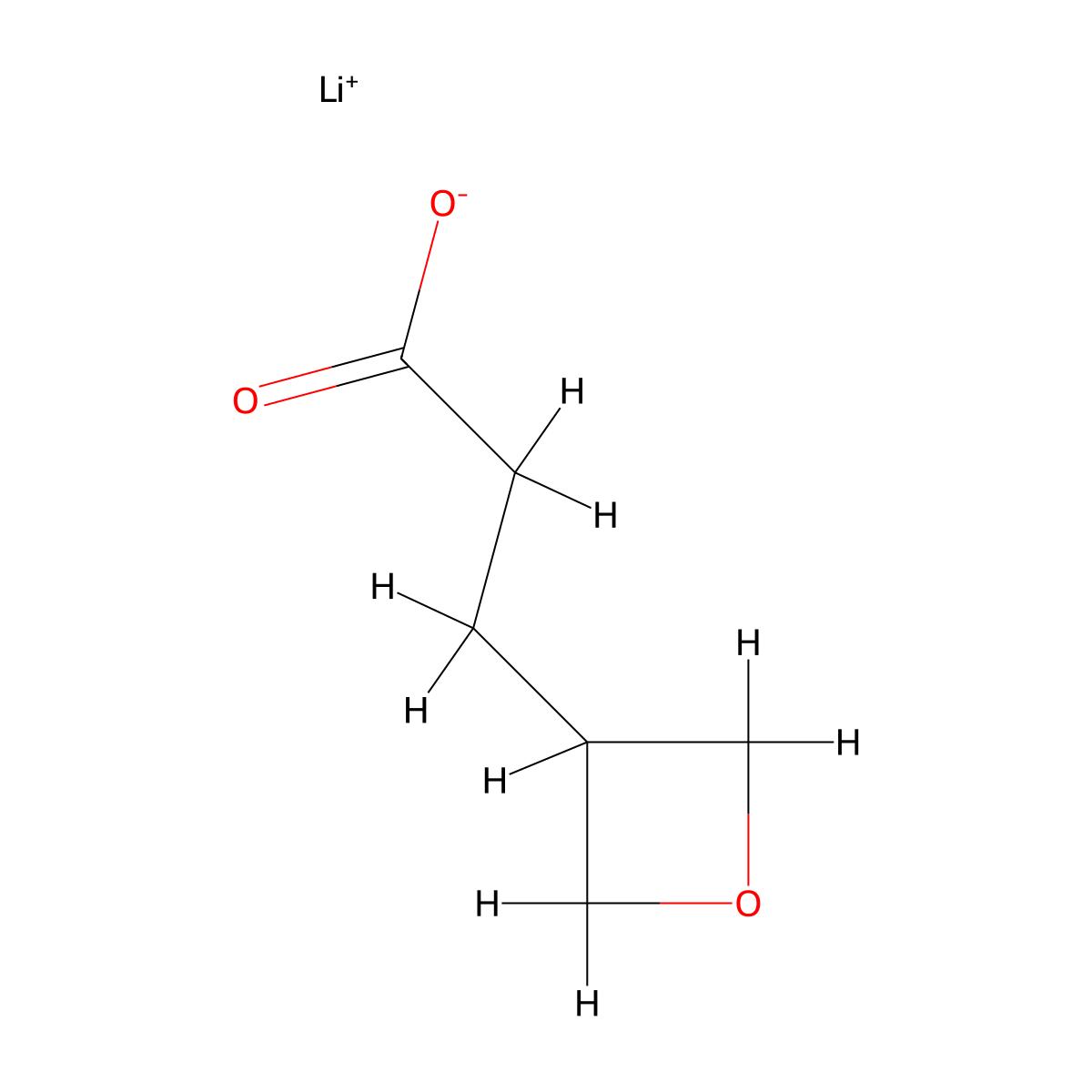 Lithium 3-(oxetan-3-YL)propanoate molecular structure, CAS 2922283-83-6