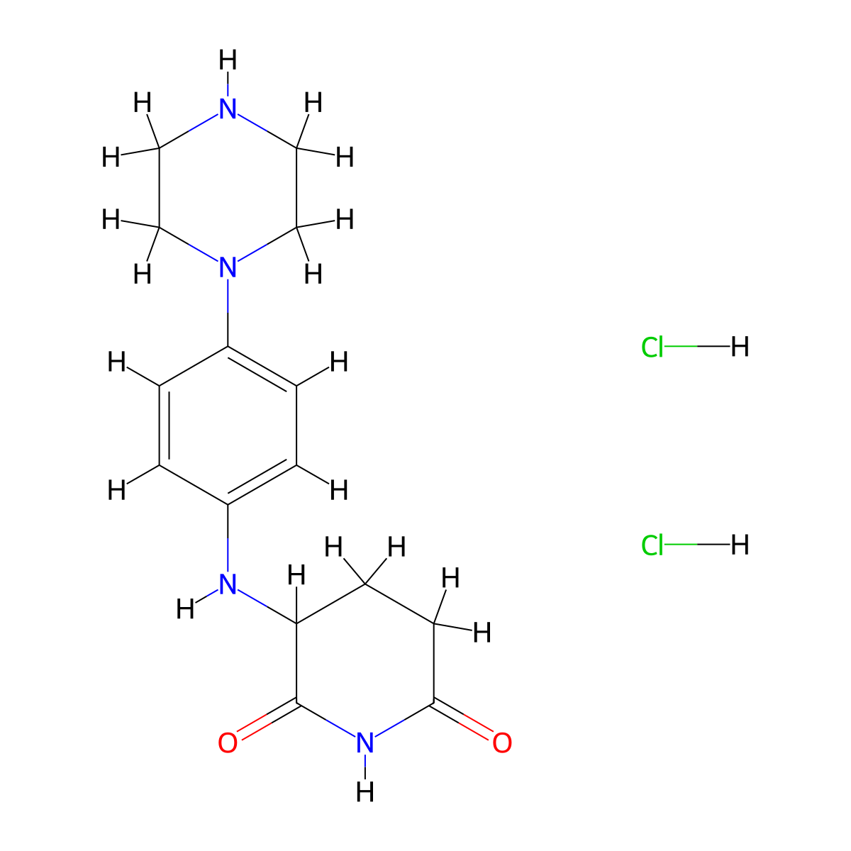 3-{[4-(Piperazin-1-yl)phenyl]amino}piperidine-2,6-dione dihydrochloride molecular structure, CAS 2922286-32-4