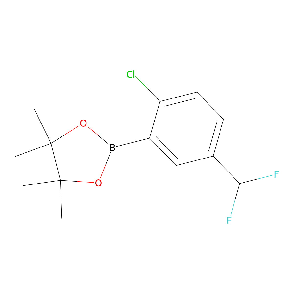 2-(2-Chloro-5-(difluoromethyl)phenyl)-4,4,5,5-tetramethyl-1,3,2-dioxaborolane molecular structure, CAS 2922292-51-9