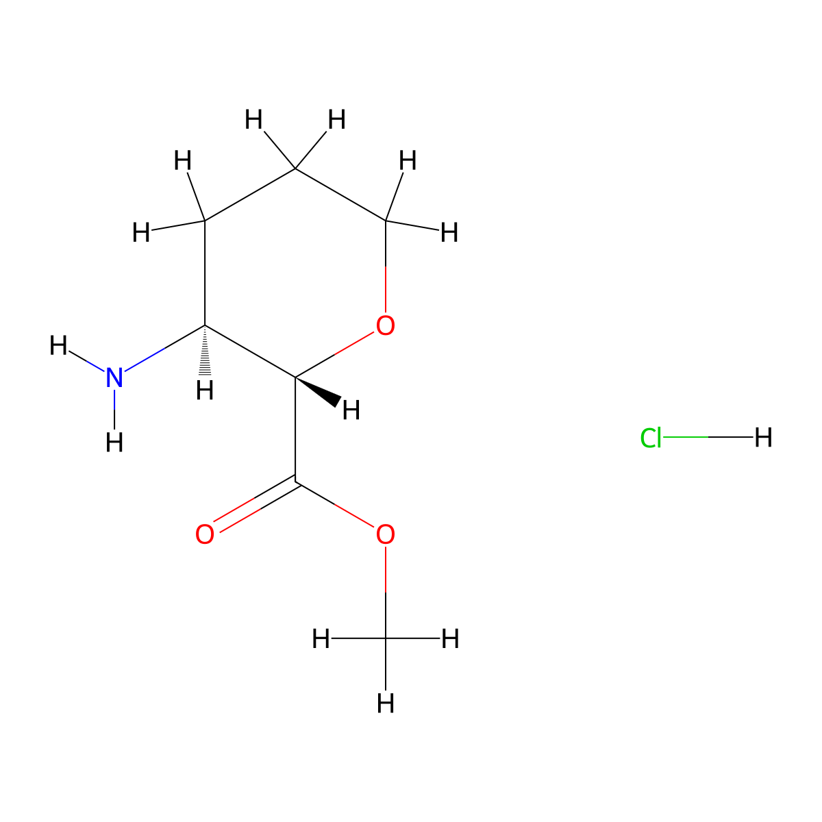 Methyl (2S,3S)-3-aminotetrahydropyran-2-carboxylate hydrochloride molecular structure, CAS 2922438-79-5
