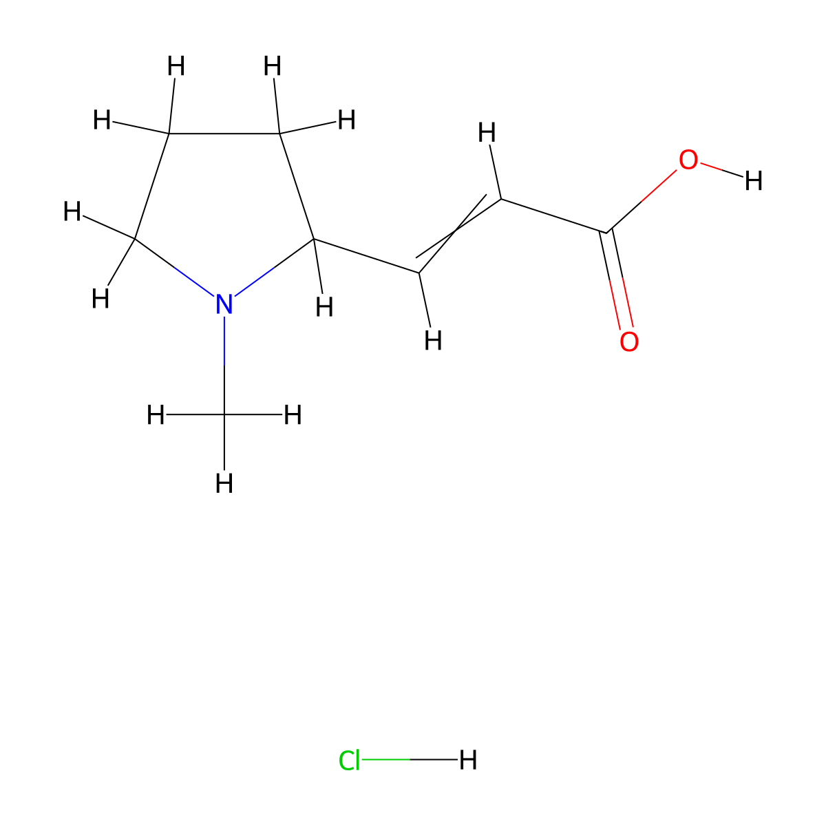 3-(1-Methylpyrrolidin-2-yl)prop-2-enoic acid;hydrochloride molecular structure, CAS 2922440-06-8
