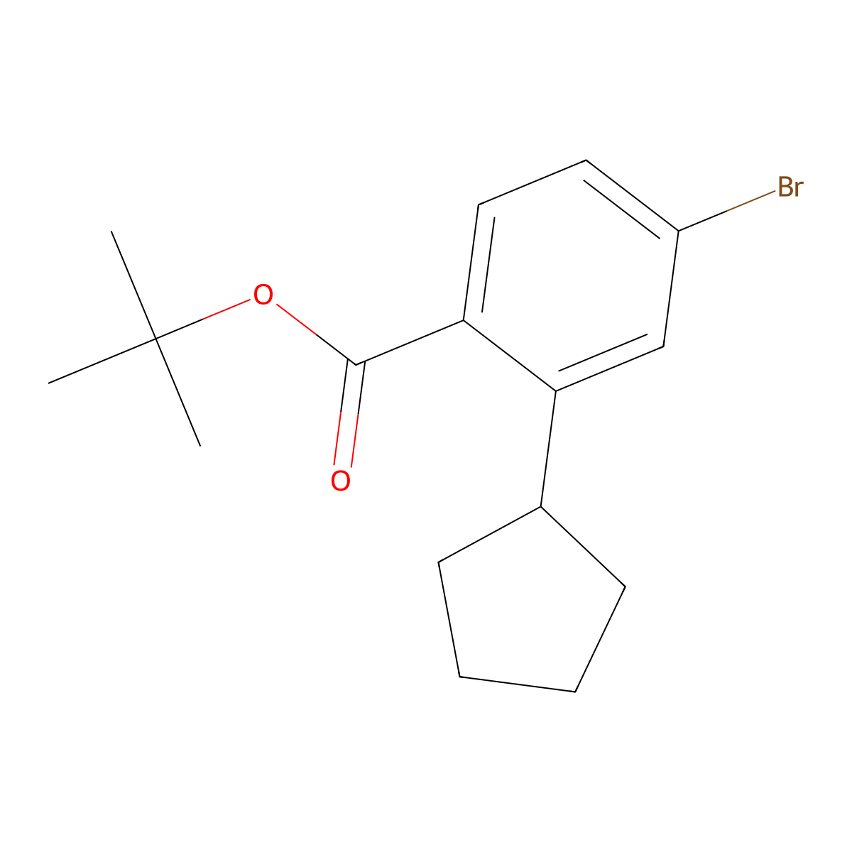 tert-Butyl 4-bromo-2-cyclopentylbenzoate molecular structure, CAS 2922675-71-4