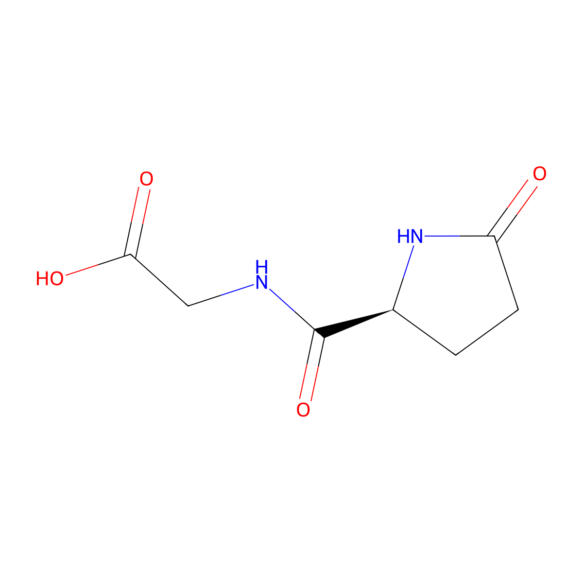 5-Oxo-L-prolylglycine molecular structure, CAS 29227-88-1
