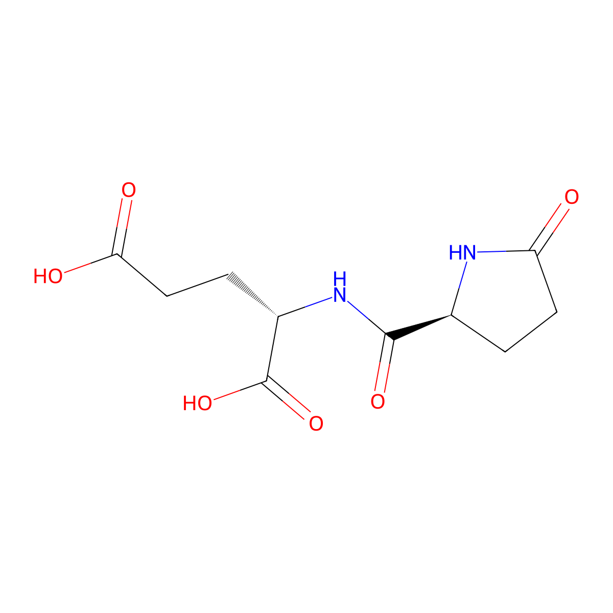 (2S)-2-(((2S)-5-oxopyrrolidin-2-yl)formamido)pentanedioic acid molecular structure, CAS 29227-92-7