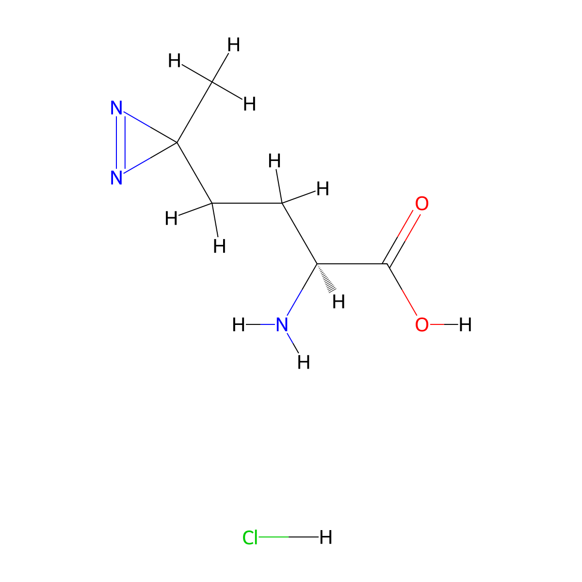 (2S)-2-amino-4-(3-methyl-3H-diazirin-3-yl)butanoic acid hydrochloride molecular structure, CAS 2922715-90-8