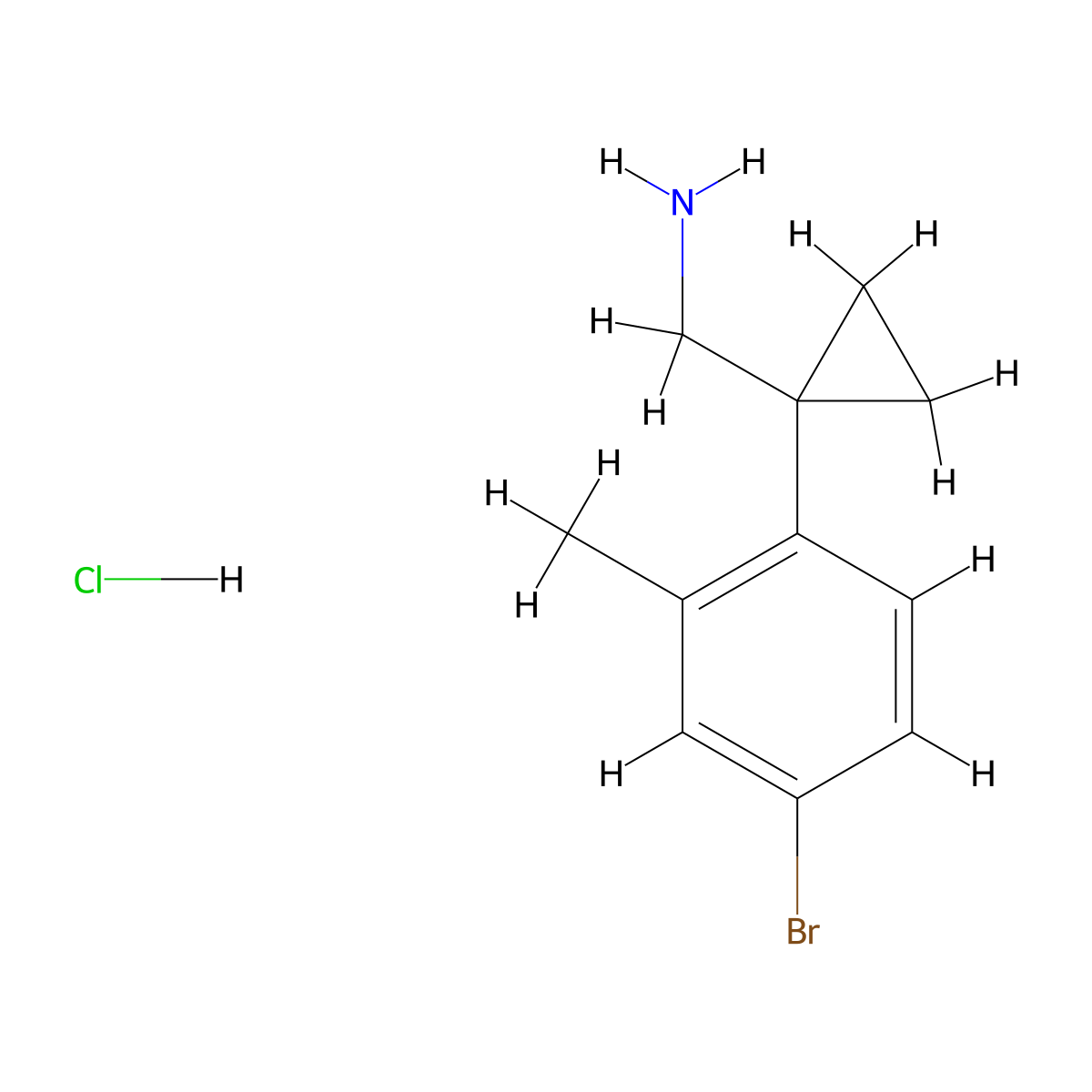 [1-(4-Bromo-2-methylphenyl)cyclopropyl]methanamine;hydrochloride molecular structure, CAS 2922763-39-9