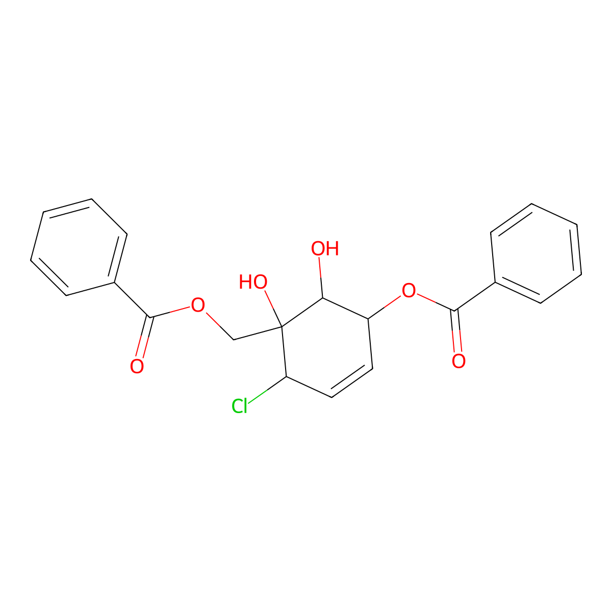 (1S,6alpha)-1-(Benzoyloxy)methyl-6-chloro-4-cyclohexene-1beta,2beta,3alpha-triol 3-benzoate molecular structure, CAS 29228-15-7