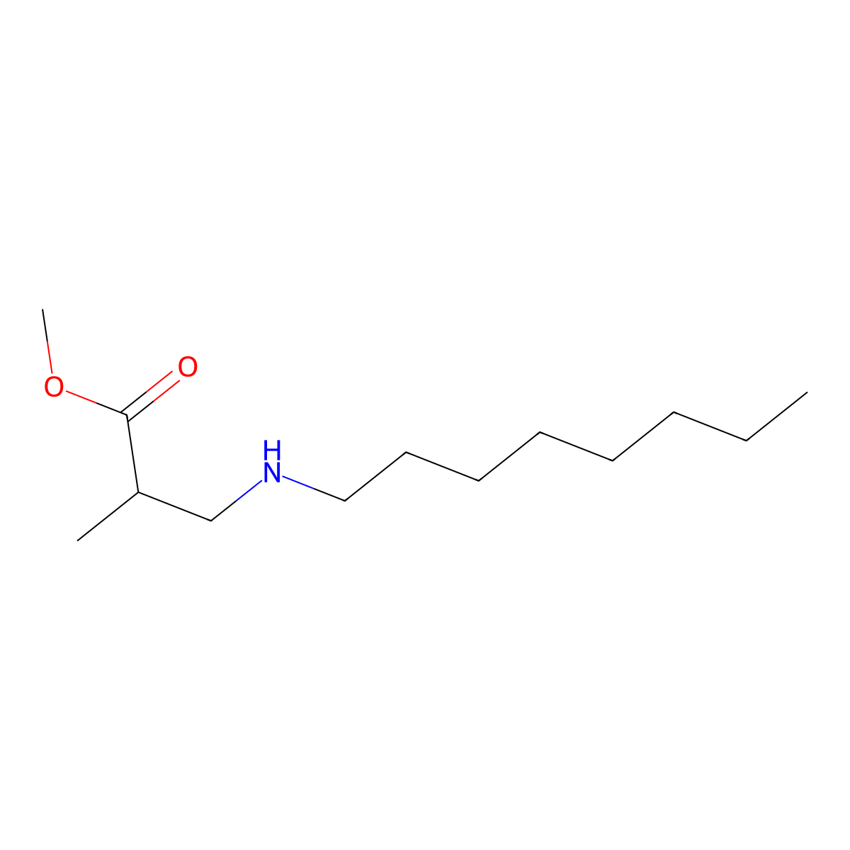 Methyl 2-methyl-3-(octylamino)propanoate molecular structure, CAS 29228-46-4