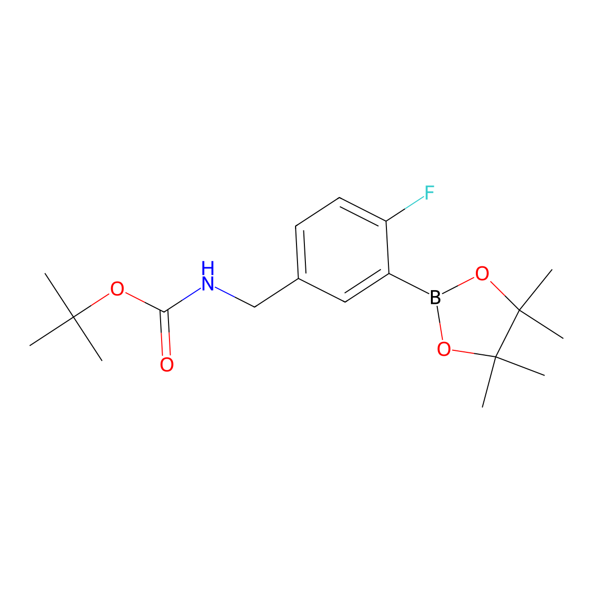 Tert-butyl (4-fluoro-3-(4,4,5,5-tetramethyl-1,3,2-dioxaborolan-2-YL)benzyl)carbamate molecular structure, CAS 2922810-76-0