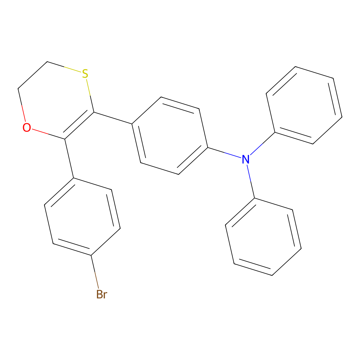 4-(2-(4-Bromophenyl)-5,6-dihydro-1,4-oxathiin-3-yl)-N,N-diphenylaniline molecular structure, CAS 2922813-77-0