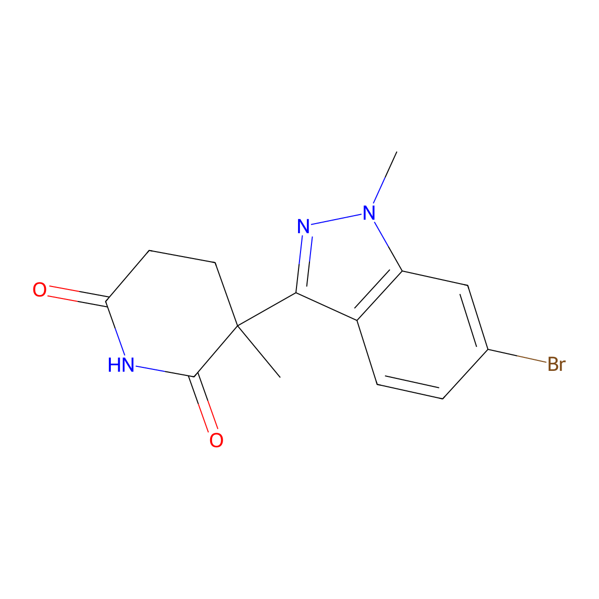 3-(6-bromo-1-methyl-1H-indazol-3-yl)-3-methylpiperidine-2,6-dione molecular structure, CAS 2922831-60-3
