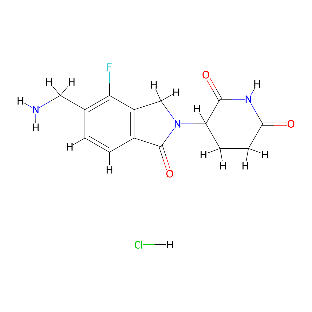 3-(5-(Aminomethyl)-4-fluoro-1-oxoisoindolin-2-yl)piperidine-2,6-dione hydrochloride molecular structure, CAS 2922886-11-9