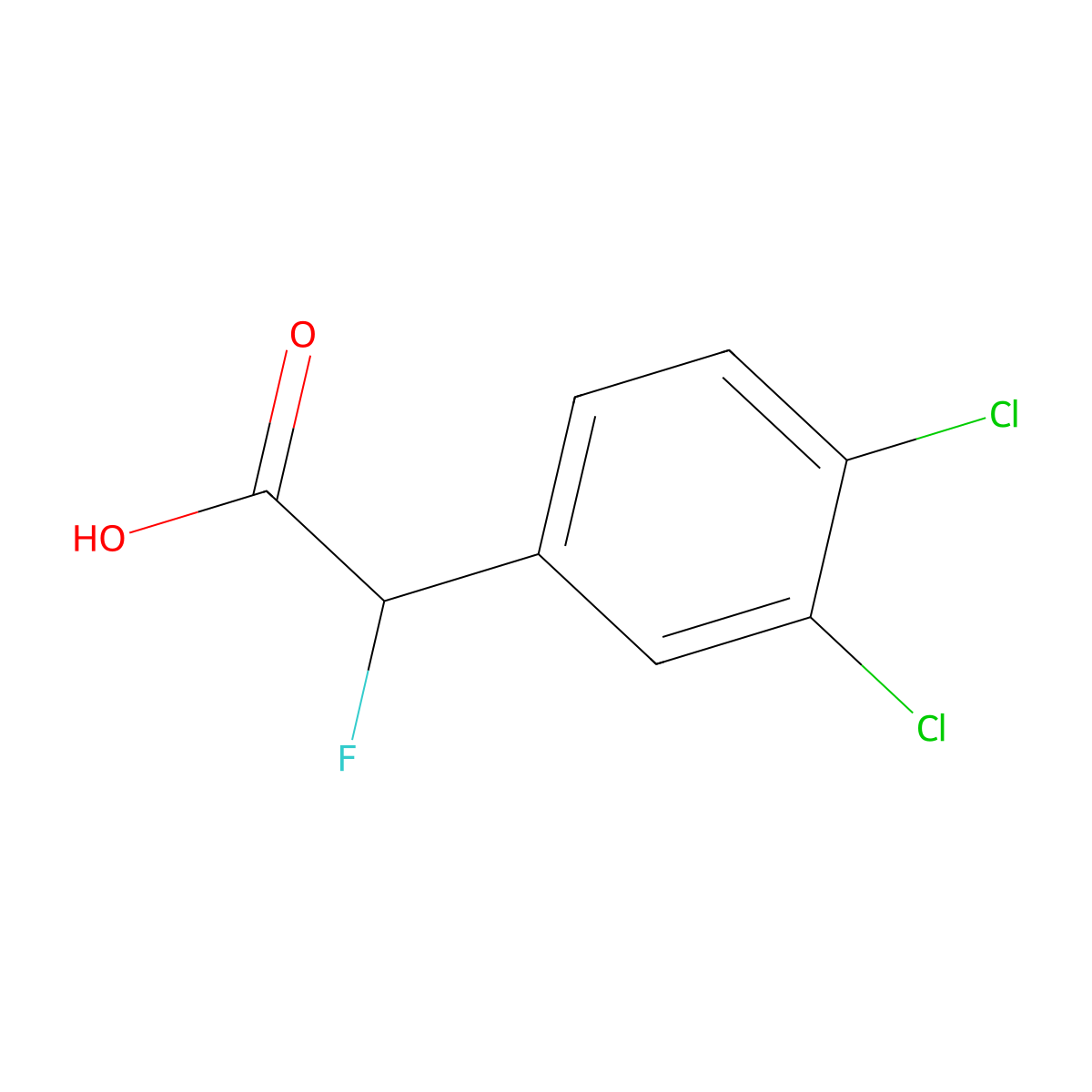 2-(3,4-Dichlorophenyl)-2-fluoroacetic acid molecular structure, CAS 29229-91-2