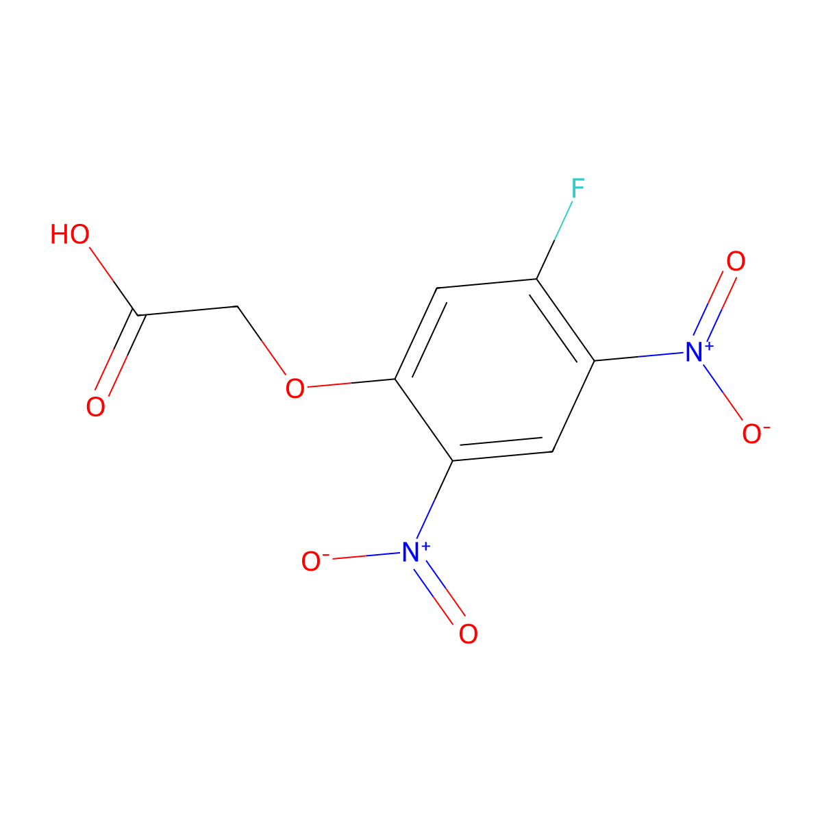 2-(5-Fluoro-2,4-dinitrophenoxy)acetic acid molecular structure, CAS 2923-61-7