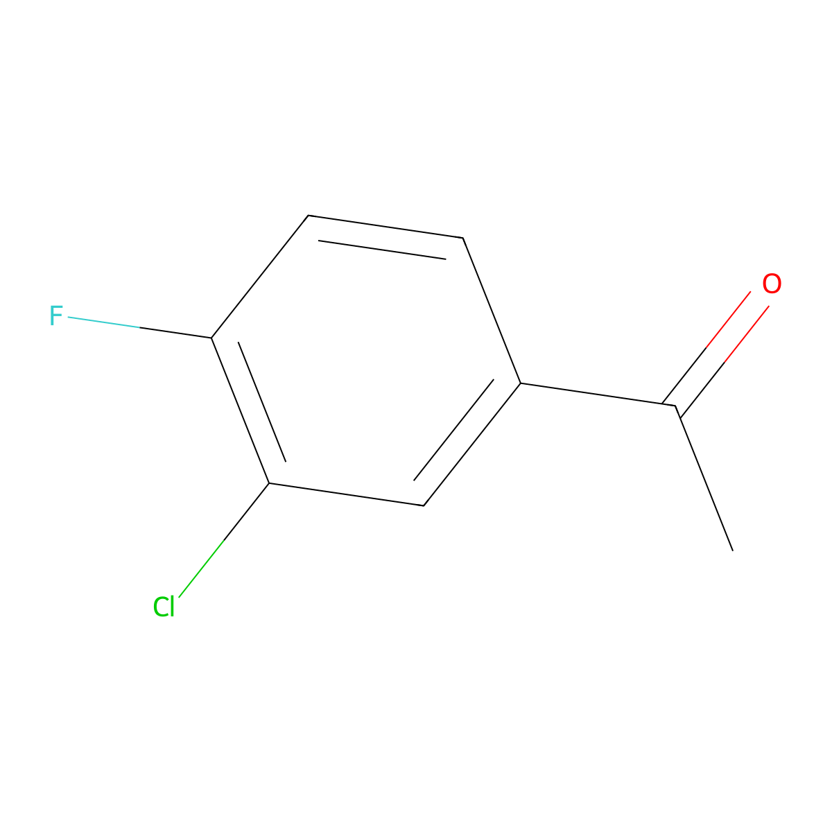 3'-Chloro-4'-fluoroacetophenone molecular structure, CAS 2923-66-2