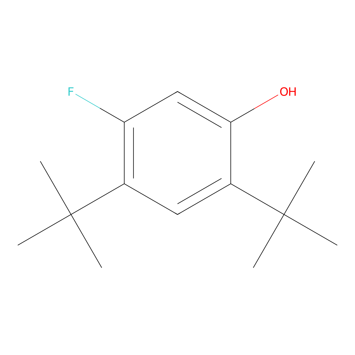 2,4-DI-Tert-butyl-5-fluorophenol molecular structure, CAS 2923-83-3