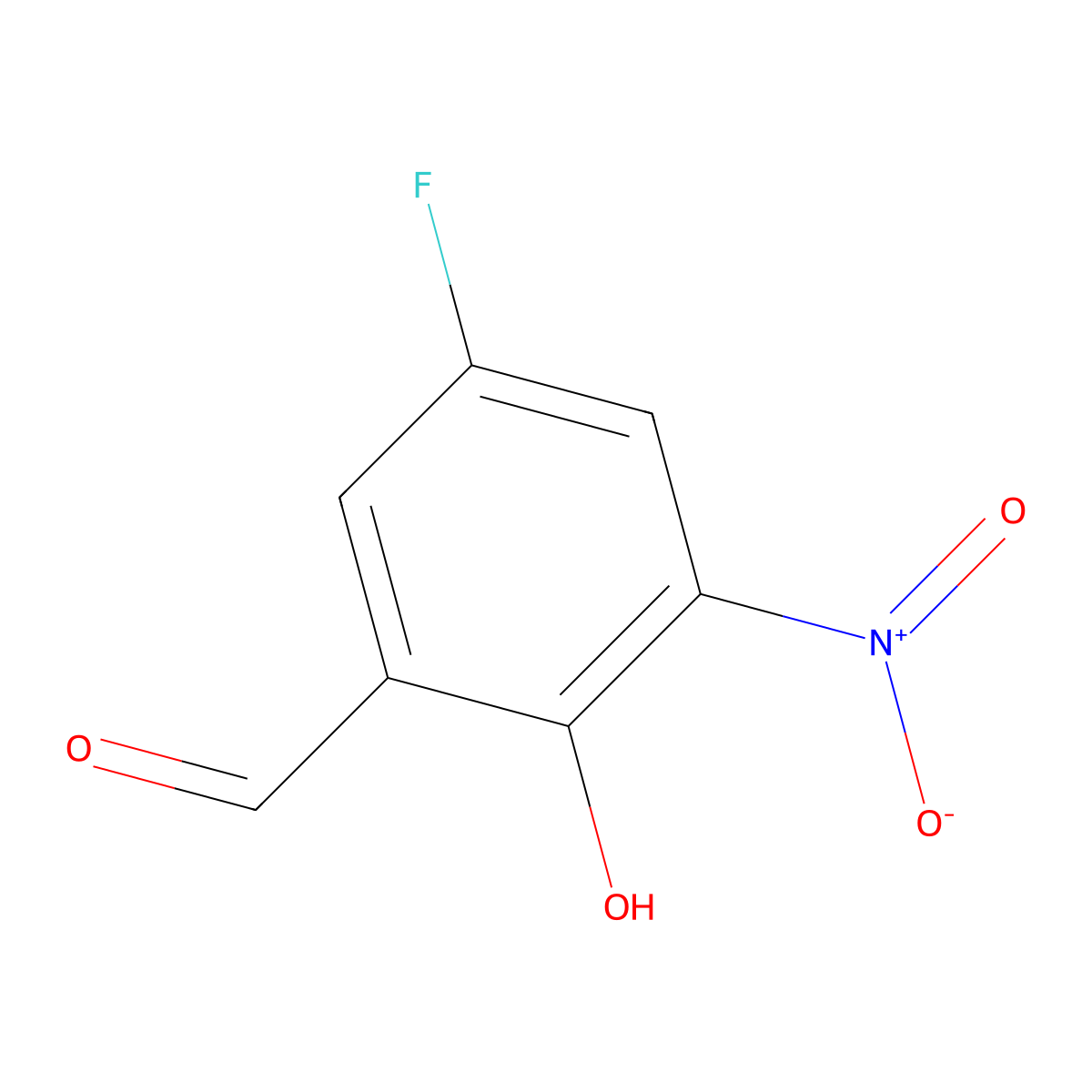 5-Fluoro-2-hydroxy-3-nitrobenzaldehyde molecular structure, CAS 2923-98-0